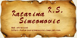 Katarina Simeonović vizit kartica